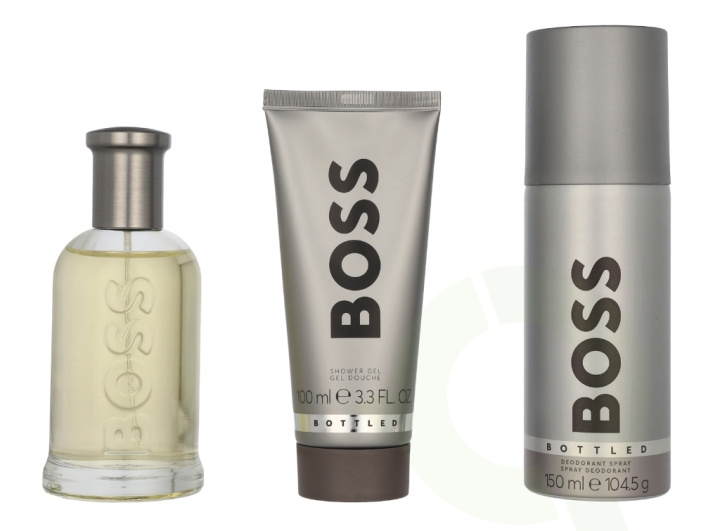 Hugo Boss Bottled Giftset 350 ml Edt Spray 100ml/Shower Gel 100ml/Deo Spray 150ml i gruppen HELSE OG SKJØNNHET / Gavesett / Gavesett for ham hos TP E-commerce Nordic AB (C95014)