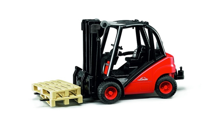 Bruder Linde Gaffeltruck m. 2 paller (02511) i gruppen LEKER, BARN OG BABY / Leker / Lekebiler hos TP E-commerce Nordic AB (C97206)