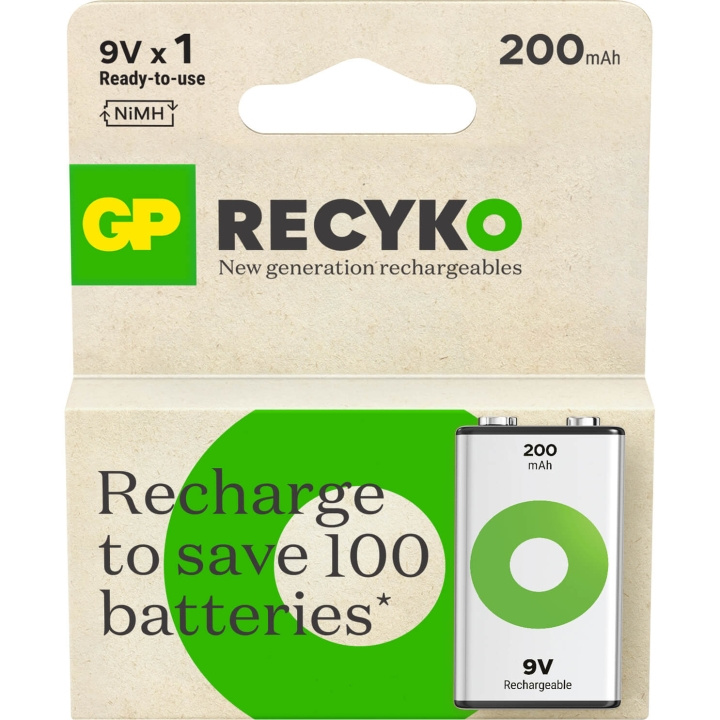 Gp Batterier Recyko B2552, 200 Mah, Nikkel-Metalhydrid (Nimh), 8,4 V, Grønn, Sølv, 1 Stk.