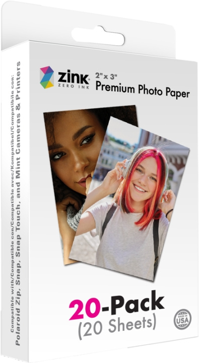 Polaroid Zink Media 2x3 - 20-pakning i gruppen Elektronikk / Foto og video / Fotograferingsutstyr / Annet hos TP E-commerce Nordic AB (D00069)