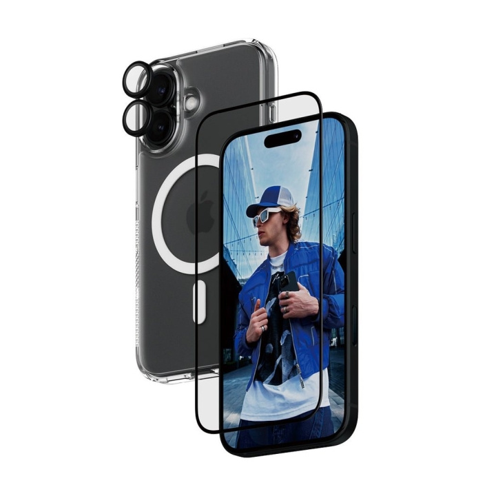 PanzerGlass iPhone 16 6,1\'\' 3-i-1-beskyttelsespakke i gruppen SMARTTELEFON & NETTBRETT / Mobilbeskyttelse / Apple / iPhone 16 hos TP E-commerce Nordic AB (D00918)