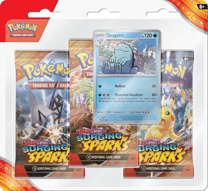 Pokémon SV8 Surging Sparks Blister 3P (POK85938) i gruppen LEKER, BARN OG BABY / Spill / Kortspill hos TP E-commerce Nordic AB (D00960)
