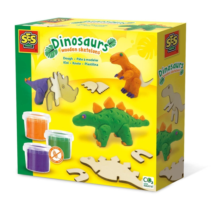 SES Creative Dough - Dinosaurer skjelett av tre - (S00418) i gruppen LEKER, BARN OG BABY / Leker / Lek leire, lek sand og tilbehør hos TP E-commerce Nordic AB (D00978)