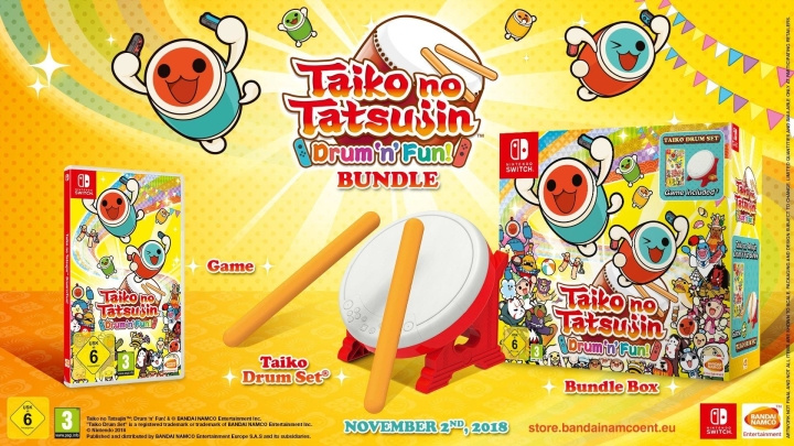 Taiko no Tatsujin: Drum \'n\' Fun! Bundle (Switch) i gruppen Elektronikk / TV-spill & tilbehør / Nintendo Switch / Spel hos TP E-commerce Nordic AB (D01189)