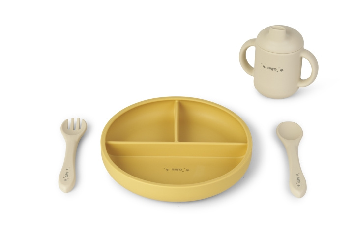 SARO Baby Mat og moro matesett i silikon - Sennep (SAO17602) i gruppen LEKER, BARN OG BABY / Spise & drikke / Barneserviser hos TP E-commerce Nordic AB (D01598)