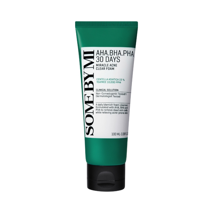 Some By Mi AHA BHA PHA 30 Days Miracle Acne Clear Foam 100 ml i gruppen HELSE OG SKJØNNHET / Hudpleie / Ansikt / Rengjøring hos TP E-commerce Nordic AB (D01828)