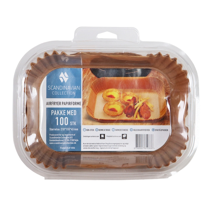 Scandinavian Collection Airfryer-papirformer, rektangulære - 100 stk i gruppen HJEM, HUS OG HAGE / Husholdningsapparater / Airfryers og frityrkokere hos TP E-commerce Nordic AB (D02074)