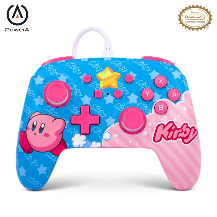 PowerA NSW ENH Wired Controller - Kirby / Nintendo Switch i gruppen Elektronikk / TV-spill & tilbehør / Nintendo Switch / Tilbehør hos TP E-commerce Nordic AB (D02327)