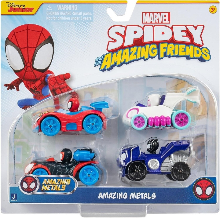 Spidey AMAZING METALS CAR 4 PK (SNF0200) i gruppen LEKER, BARN OG BABY / Leker / Figurer, miniatyrer og tilbehør hos TP E-commerce Nordic AB (D02334)
