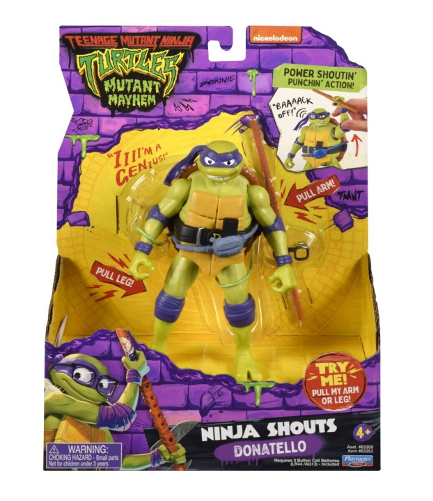 Teenage Mutant Ninja Turtles Turtles Mutant Mayhem - Power Sounds 14 cm - Donatello i gruppen LEKER, BARN OG BABY / Leker / Figurer, miniatyrer og tilbehør hos TP E-commerce Nordic AB (D02528)