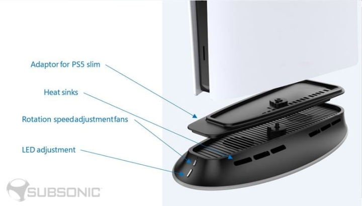 SuBsonic Led-stativ for kjøling - PS5/PS5 Slim i gruppen Elektronikk / TV-spill & tilbehør / Sony PlayStation 5 / Spill hos TP E-commerce Nordic AB (D02542)