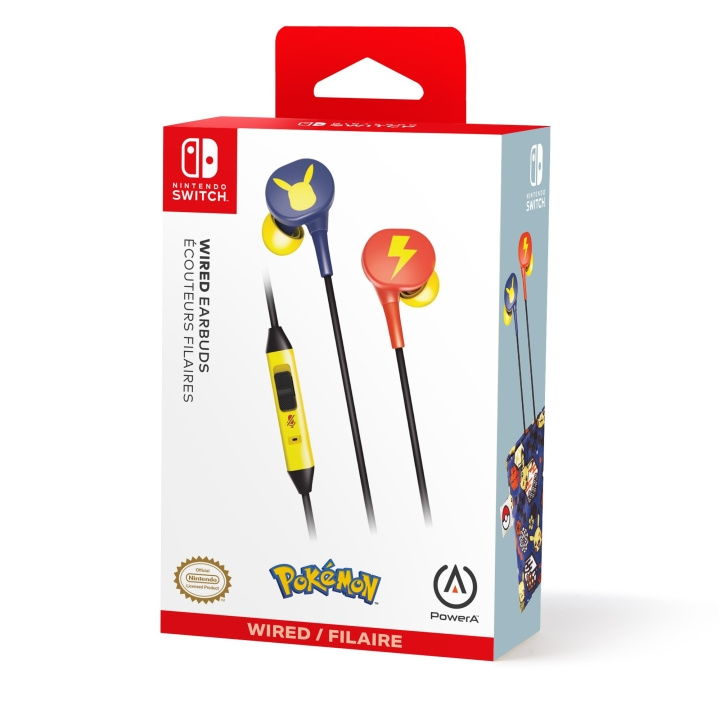 PowerA NSW Wired Earbuds - Pokémon Pikachu Blossom i gruppen Elektronikk / TV-spill & tilbehør / Nintendo Switch / Tilbehør hos TP E-commerce Nordic AB (D02578)