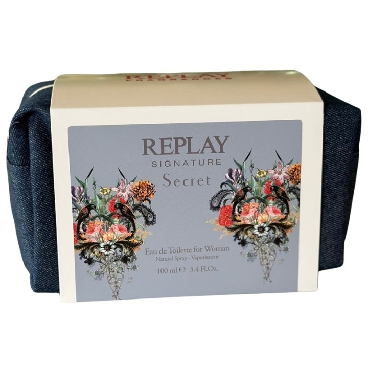 REPLAY Gavesett REPLAY Signature Secret Woman Edt 100ml + Pochette i gruppen HELSE OG SKJØNNHET / Gavesett / Gavesett for henne hos TP E-commerce Nordic AB (D03069)