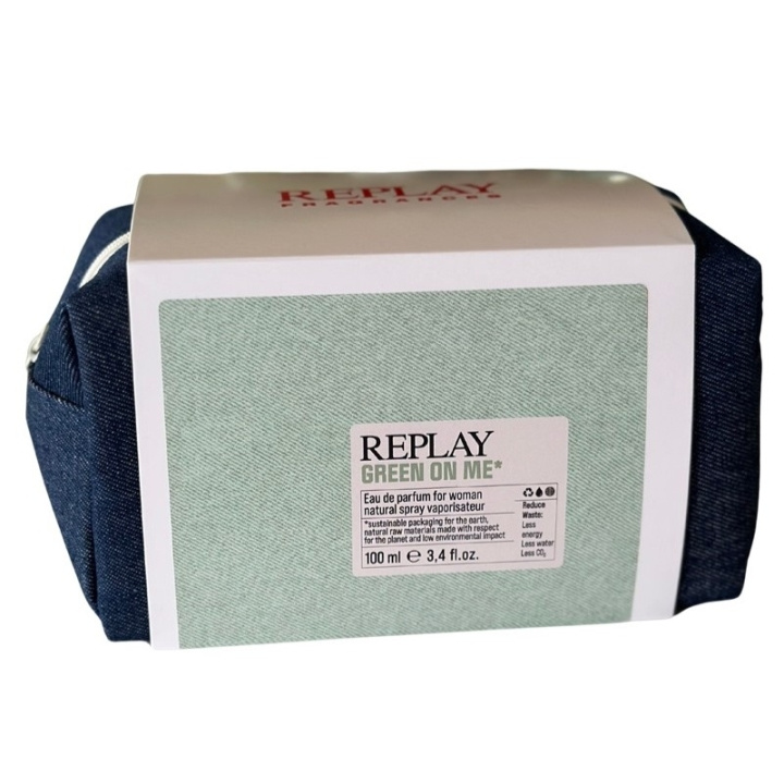 REPLAY REPLAY Gavesett Green On Me Woman Edp 100 ml + Pochette i gruppen HELSE OG SKJØNNHET / Gavesett / Gavesett for henne hos TP E-commerce Nordic AB (D03073)