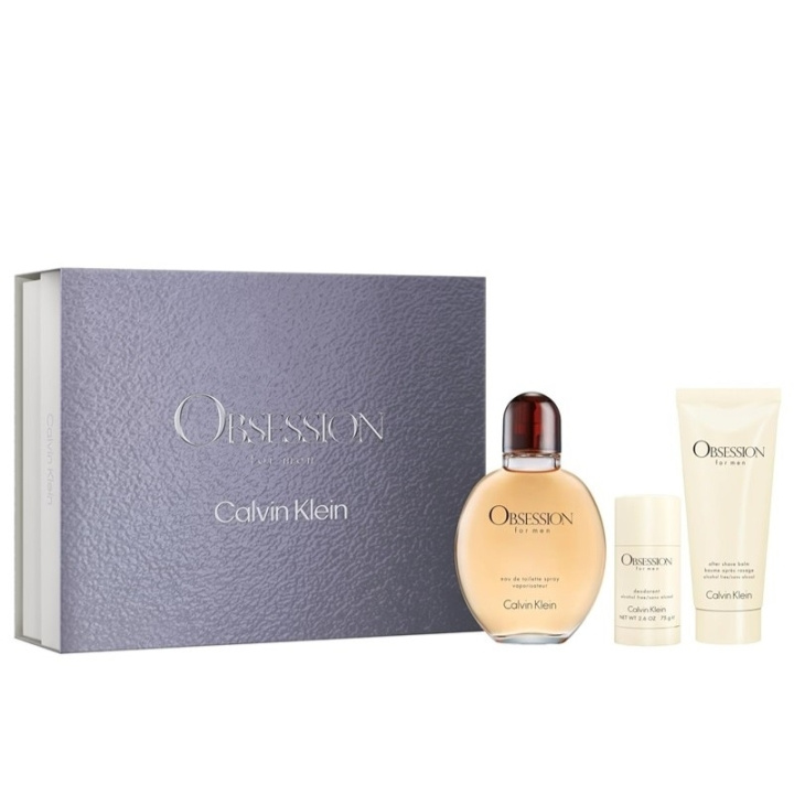 Calvin Klein Calvin Klein Gavesett Obsession for Men Edt 125ml + Aftershave Balm 100ml + Deostick 75g i gruppen HELSE OG SKJØNNHET / Gavesett / Gavesett for ham hos TP E-commerce Nordic AB (D03097)