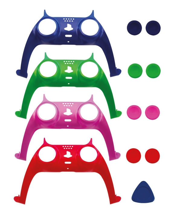 Stylingssett for kontroller - Frontplate og tommelgrep x 4 (hvit eske) i gruppen Elektronikk / TV-spill & tilbehør / Sony PlayStation 5 / Tilbehør hos TP E-commerce Nordic AB (D04477)