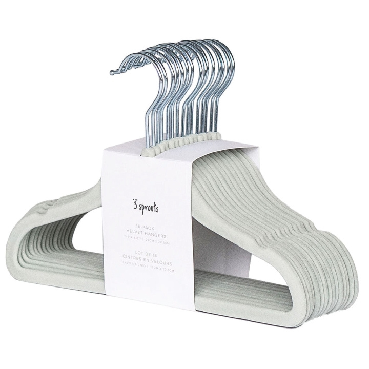 3 Sprouts Fløyelshenger (sett med 15) - Seafoam i gruppen LEKER, BARN OG BABY / Barnerom / Lagring hos TP E-commerce Nordic AB (D04941)