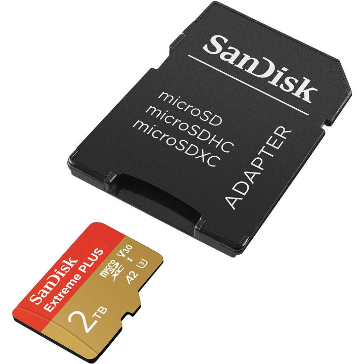 SanDisk MicroSDXC Extreme Plus 2TB UHS-I Med Adapter i gruppen Elektronikk / Lagringsmedia / Minnekort / MicroSD/HC/XC hos TP E-commerce Nordic AB (D05361)