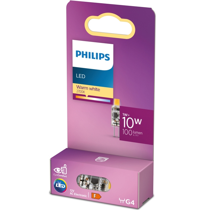 Philips LED G4 1W (10W) 12V Micro 100lm varm hvit i gruppen Elektronikk / Lys / LED-lys hos TP E-commerce Nordic AB (D05493)