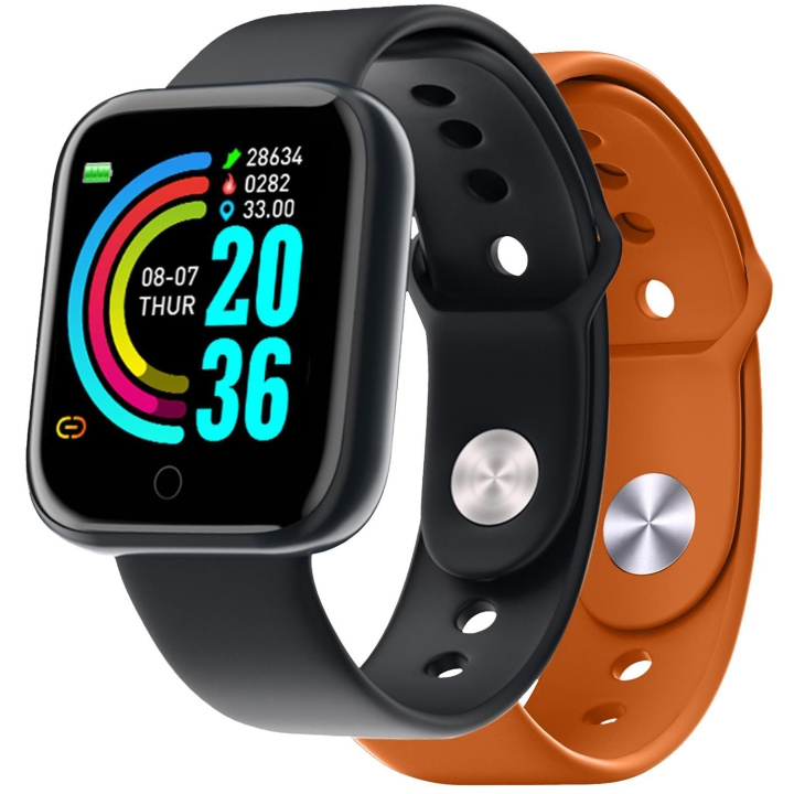 Celly Trainerbeat Smartwatch med to reimer Svart + oransje i gruppen SPORT, FRITID & HOBBY / Smartwatch og Aktivitetsmålere / Smartwatches hos TP E-commerce Nordic AB (D05521)