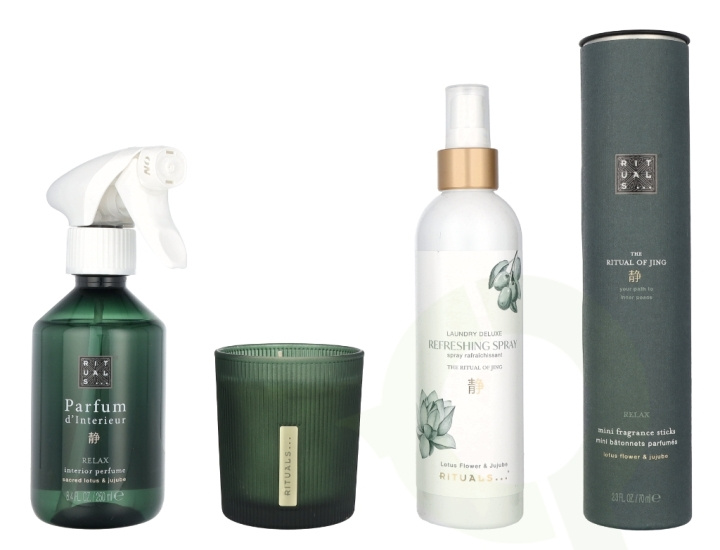 Rituals Jing Large Set 710 ml Parfum d\'Interieur 250 ml/Scented Candle 140 ml/Mini Fragrance Sticks 70 ml/Refreshing Spray 250 ml i gruppen HELSE OG SKJØNNHET / Duft og parfyme / Andre dufter / Duftspreder hos TP E-commerce Nordic AB (D05957)