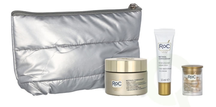 ROC Retinol Correxion Line Black Friday-sett 68,5 ml Retinol Correxion Line smoothing Night Serum Capsules - 3,5 ml, Retinol Correxion Line smoothing Eye Cream 15 ml, Retinol Correxion Line Smoothing Max Hydration Cream 50 ml i gruppen HELSE OG SKJØNNHET / Gavesett / Gavesett for henne hos TP E-commerce Nordic AB (D06090)