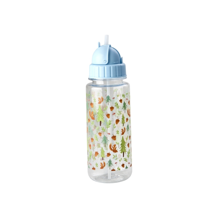 RICE Drikkeflaske i plast for barn med Happy Forest-trykk - Blå - 500 ml i gruppen LEKER, BARN OG BABY / Spise & drikke / Barneserviser hos TP E-commerce Nordic AB (D06725)