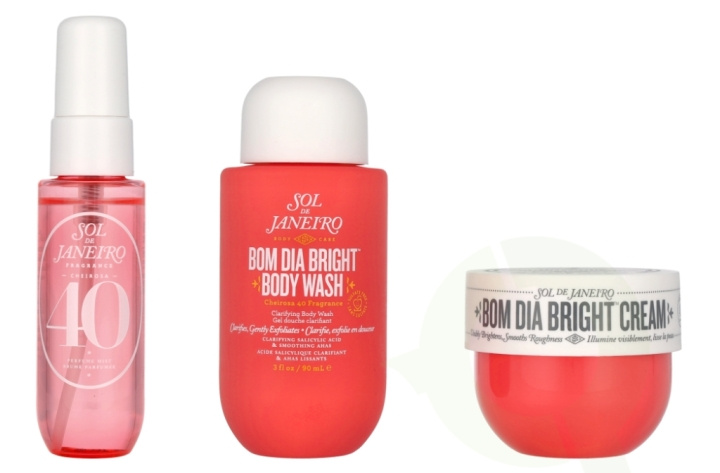Sol De Janeiro Bom Dia Jet Set 170 ml Cheirosa 40 Perfume Mist 30ml/Clarifying Body Wash 90ml/Bright Cream 50ml i gruppen HELSE OG SKJØNNHET / Gavesett / Gavesett for henne hos TP E-commerce Nordic AB (D08367)