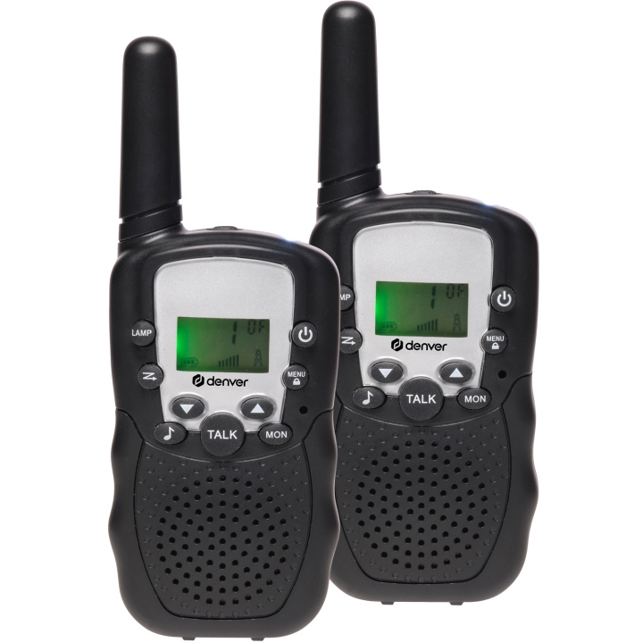 Denver Walkie Talkie med to håndsett og åtte kanaler WTA-449 Black i gruppen SPORT, FRITID & HOBBY / Friluftsliv / Walkie talkie hos TP E-commerce Nordic AB (D09100)