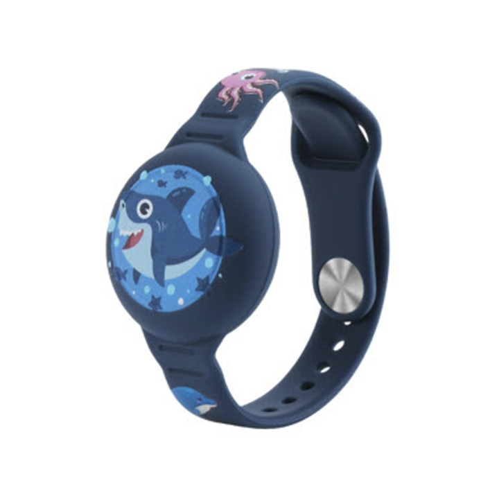 OFKOZ Bracelet for Apple AirTag Kids Waterproof Shark/Blue i gruppen SMARTTELEFON & NETTBRETT / Annet tilbehør / Annet hos TP E-commerce Nordic AB (D09177)
