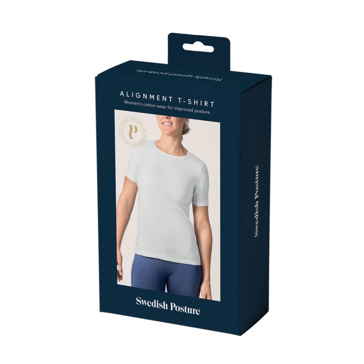 SWEDISH POSTURE T-shirt Dame Alignment Bomull Hvit M i gruppen SPORT, FRITID & HOBBY / Tilbehør / T-shirts hos TP E-commerce Nordic AB (D09230)
