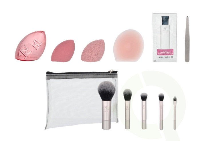 Real Techniques 12 Days Of Glow Adventskalender 12 deler Rensesvamp/Complexion Sponge/Travel Sponge Cage/Mask Applicator/5 børster/Brush Cleanser Gel/Tweezers/Pouch i gruppen HELSE OG SKJØNNHET / Makeup / Verktøy og sminkesett / Børster og pensler hos TP E-commerce Nordic AB (D09464)