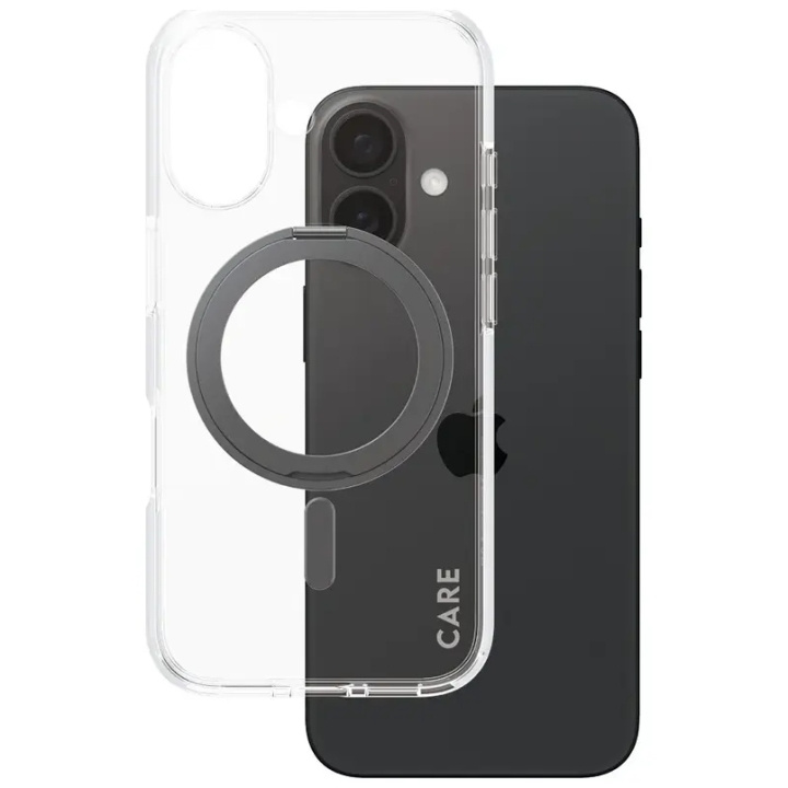 PanzerGlass CARE Kickstand Black for Apple iPhone 16 i gruppen SMARTTELEFON & NETTBRETT / Mobilbeskyttelse / Apple / iPhone 16 hos TP E-commerce Nordic AB (D10291)