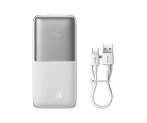Baseus Bipow Pro 10000 mAh 2xUSB USB-C 22,5 W (hvit) powerbank i gruppen SMARTTELEFON & NETTBRETT / Ladere og Kabler / Powerbanks hos TP E-commerce Nordic AB (D10312)