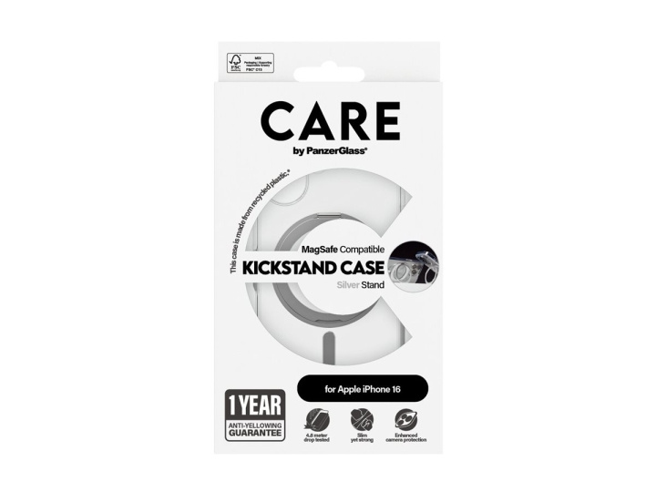 PanzerGlass CARE by PanzerGlass Protective Cover Silver Transparent Apple iPhone 16 i gruppen SMARTTELEFON & NETTBRETT / Mobilbeskyttelse / Apple / iPhone 16 hos TP E-commerce Nordic AB (D10369)