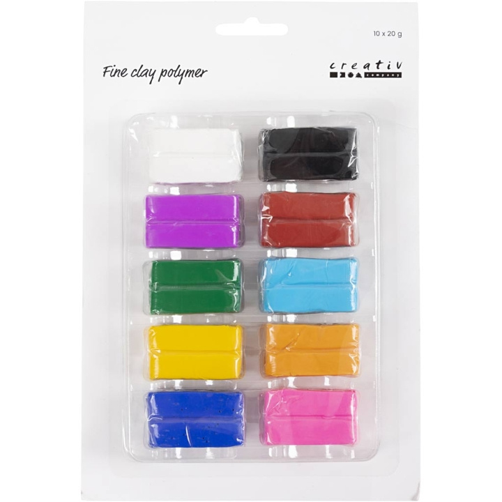 Creative Toys Fine Clay - Polymer - Fargerik 10x20 g (78101) i gruppen LEKER, BARN OG BABY / Leker / Lek leire, lek sand og tilbehør hos TP E-commerce Nordic AB (D10779)