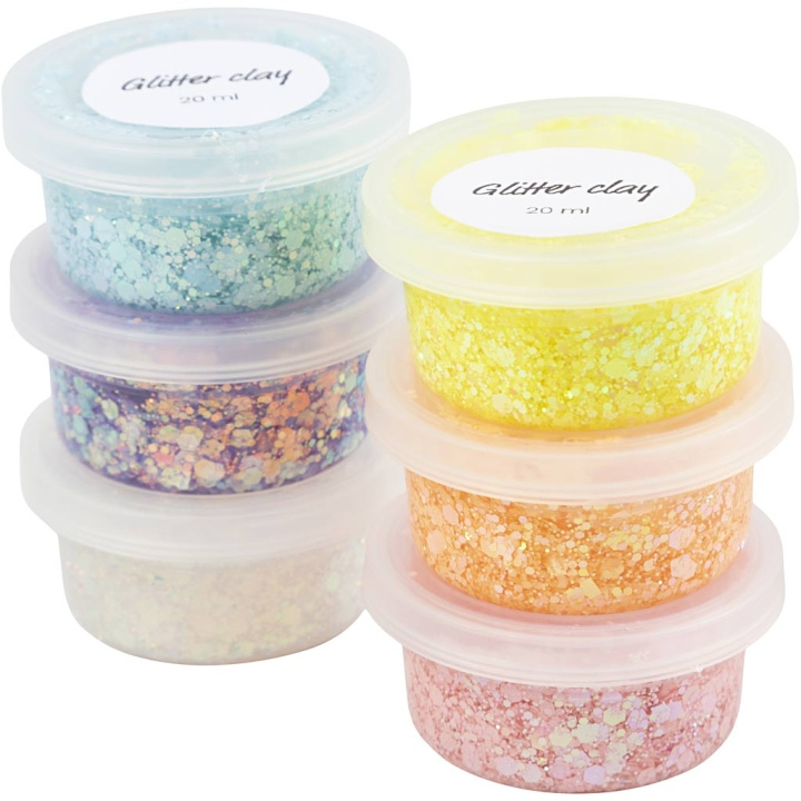 Creative Toys DIY Kit - Glitter Clay 6 stk (78745) i gruppen LEKER, BARN OG BABY / Leker / Lek leire, lek sand og tilbehør hos TP E-commerce Nordic AB (D11001)