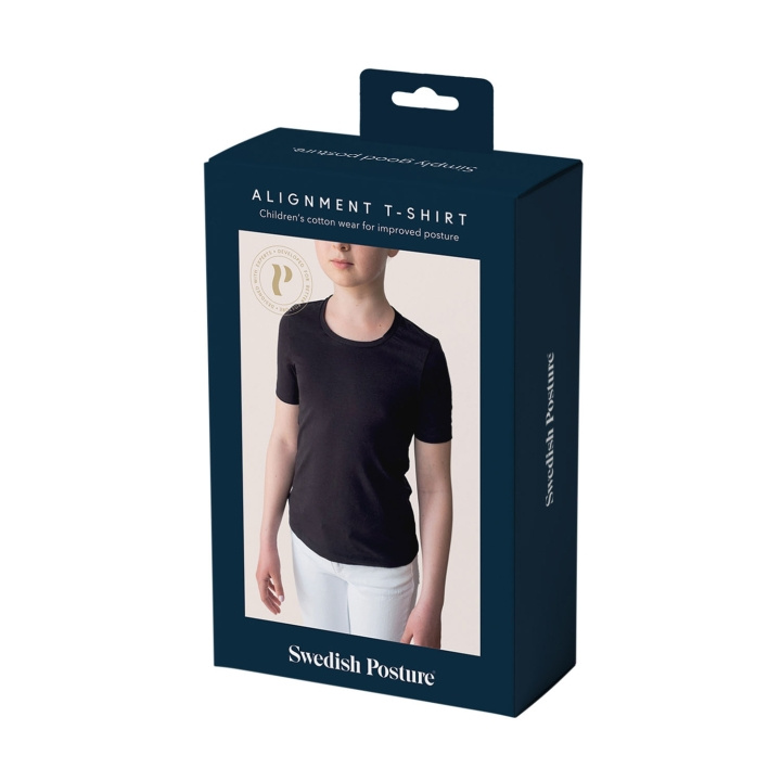 SWEDISH POSTURE T-shirt Barn Alignment Bomull Svart XS i gruppen SPORT, FRITID & HOBBY / Tilbehør / T-shirts hos TP E-commerce Nordic AB (D11359)
