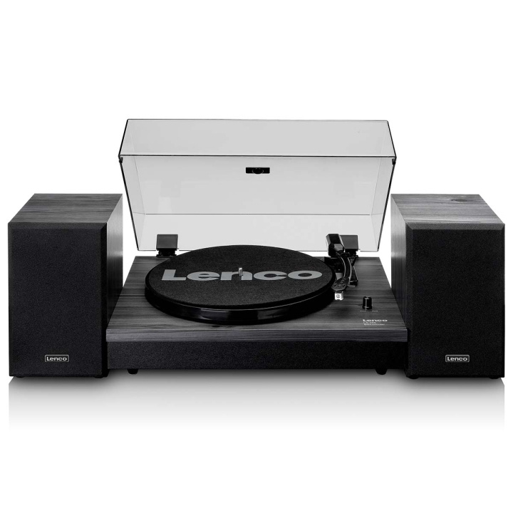 Lenco Platespiller med Bluetooth® og to eksterne høyttalere Svart i gruppen Elektronikk / Lyd & Bilde / Hjemmekino, HiFi og bærbar / Kompakt Stereo & Platespillere hos TP E-commerce Nordic AB (D11436)