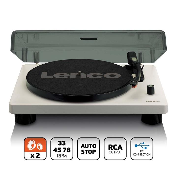 Lenco Platespiller med innebygde høyttalere USB-koding Grå i gruppen Elektronikk / Lyd & Bilde / Hjemmekino, HiFi og bærbar / Kompakt Stereo & Platespillere hos TP E-commerce Nordic AB (D11440)