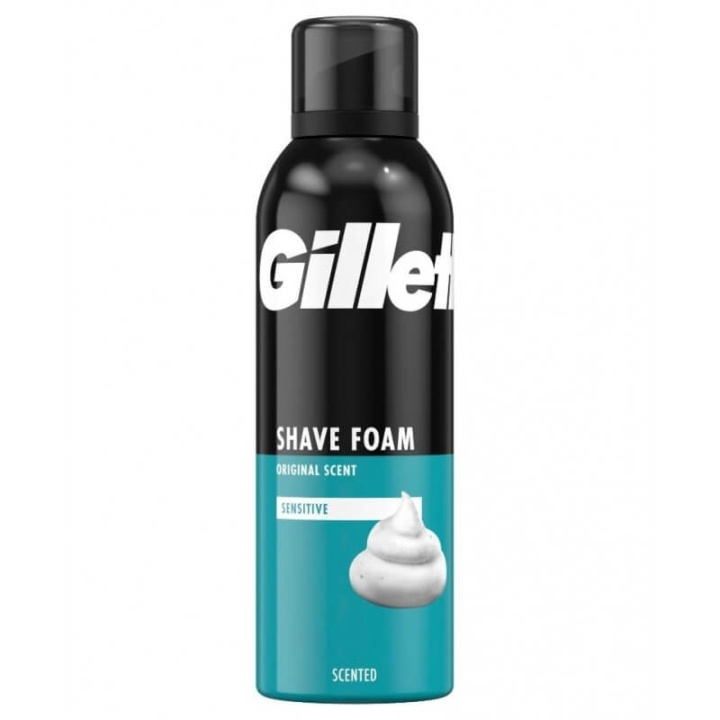 Gillette Sensitive Shave Foam 200 ml i gruppen HELSE OG SKJØNNHET / Hår & styling / Barbering og trimming / Barberhøvler og tilbehør hos TP E-commerce Nordic AB (D11607)