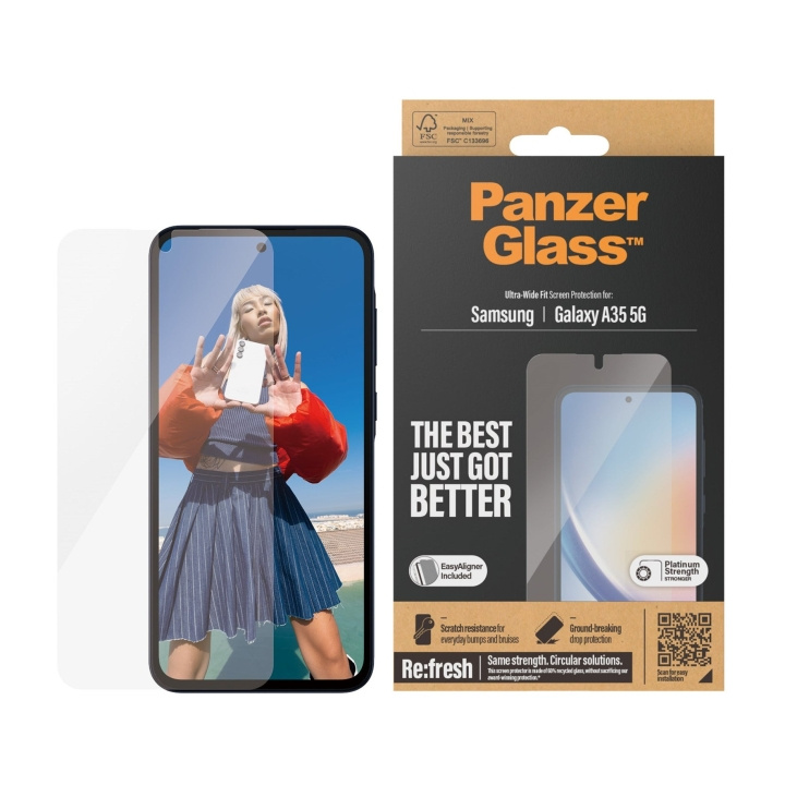 PanzerGlass Skjermbeskytter - Samsung Galaxy A35 5G - Ultra-Wide Fit i gruppen SMARTTELEFON & NETTBRETT / Mobilbeskyttelse / Samsung hos TP E-commerce Nordic AB (D12583)