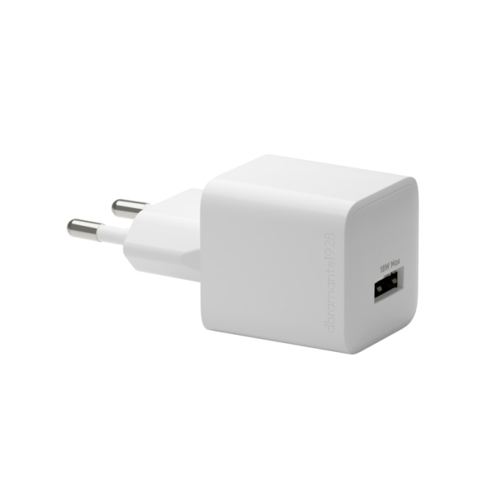dbramante1928 Re-charge - Vegglader GaN - USB-A 18W EU - Hvit i gruppen SMARTTELEFON & NETTBRETT / Ladere og Kabler / Vegglader / Vegglader USB hos TP E-commerce Nordic AB (D12813)