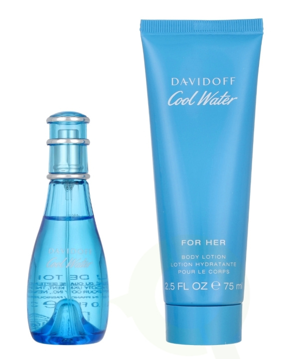 Davidoff Cool Water Woman Giftset 115 ml Edt Spray 30ml/Body Lotion 75ml i gruppen HELSE OG SKJØNNHET / Gavesett / Gavesett for henne hos TP E-commerce Nordic AB (D13117)