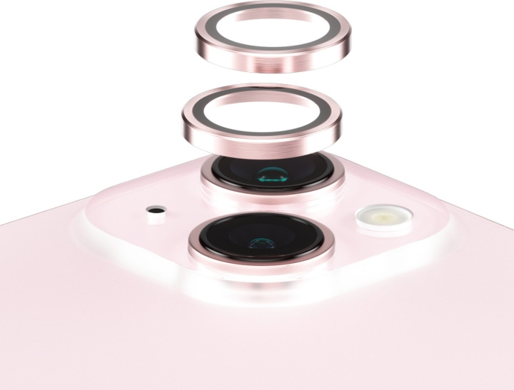 PanzerGlass Hoops kameralinse-deksel, iPhone 15 / 15 Plus, rosa i gruppen SMARTTELEFON & NETTBRETT / Mobilbeskyttelse / Apple / iPhone 15 hos TP E-commerce Nordic AB (D13486)