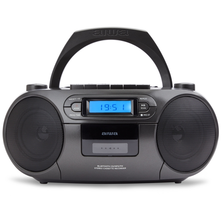 AIWA Kassettradio CD/FM-radio/Kassettbånd/USB/BT Svart i gruppen Elektronikk / Lyd & Bilde / Hjemmekino, HiFi og bærbar / Kompakt Stereo & Platespillere hos TP E-commerce Nordic AB (D13561)