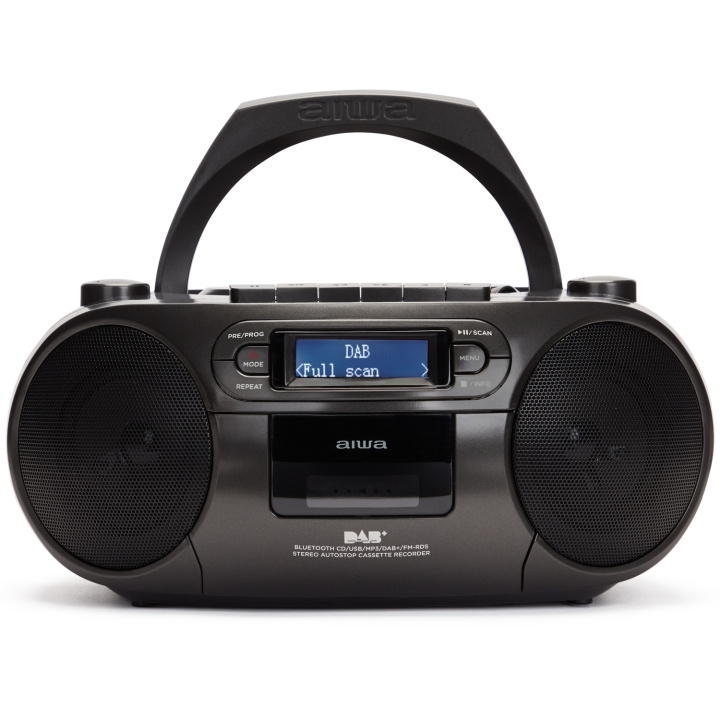 AIWA Radio med CD-spiller, kassettbånd og Bluetooth Svart i gruppen Elektronikk / Lyd & Bilde / Hjemmekino, HiFi og bærbar / Bærbar musikkspiller / CD-Spillere hos TP E-commerce Nordic AB (D13564)
