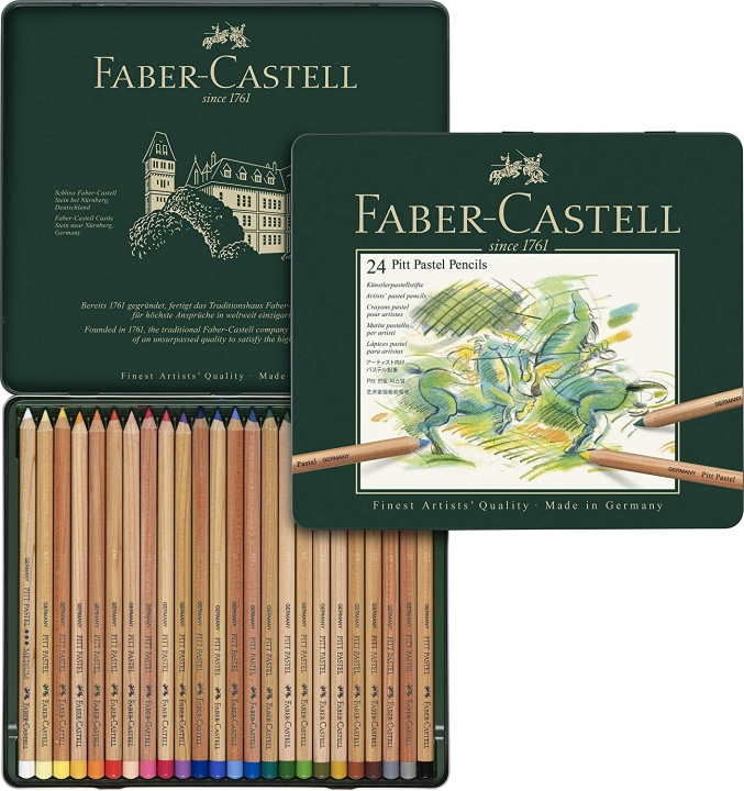 Faber-Castell Fargeblyant Pitt Pastell i boks med 24 stk (112124) i gruppen SPORT, FRITID & HOBBY / Hobby / Male & Tegne / Penner, Fargestifter & Blekk hos TP E-commerce Nordic AB (D13663)