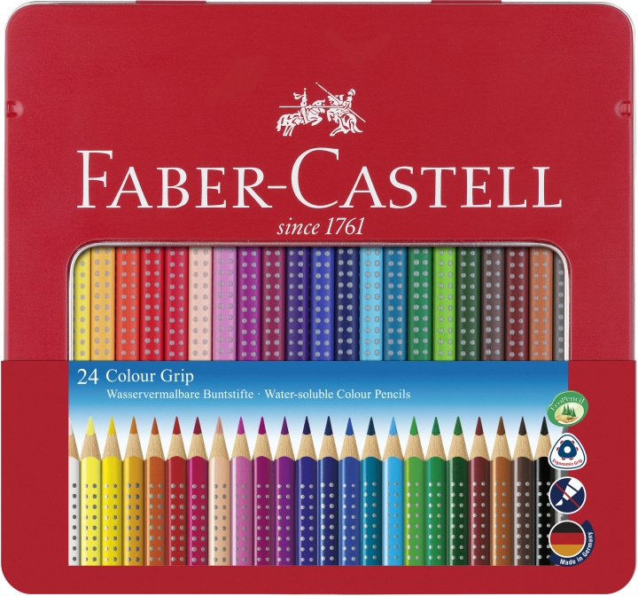 Faber-Castell Fargeblyant Colour Grip boks med 24 stk (112423) i gruppen SPORT, FRITID & HOBBY / Hobby / Male & Tegne / Penner, Fargestifter & Blekk hos TP E-commerce Nordic AB (D13664)