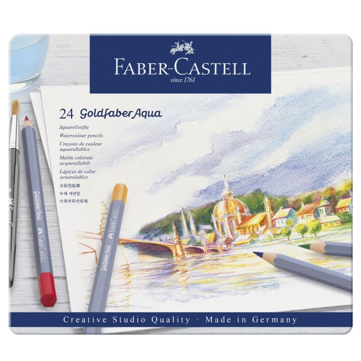 Faber-Castell Goldfaber akvarellboks, 24 stk (114624) i gruppen SPORT, FRITID & HOBBY / Hobby / Male & Tegne / Penner, Fargestifter & Blekk hos TP E-commerce Nordic AB (D13666)